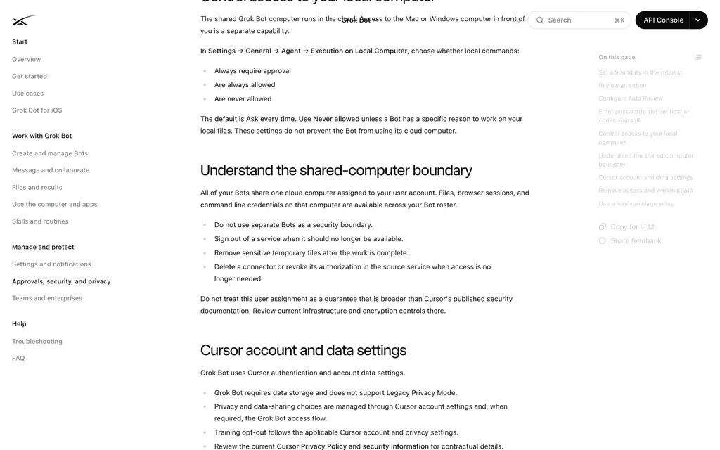 文档：Do not use separate Bots as a security boundary